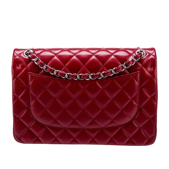 SOLD OOS 5/10/24Chanel Red leather double flap bag - Picture 2 of 5